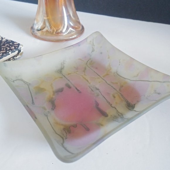 Rueven Art Glass Square Trinket Dish - Picture 4 of 9